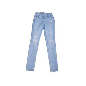 Levi's 721 high rise skinny distressed light wash